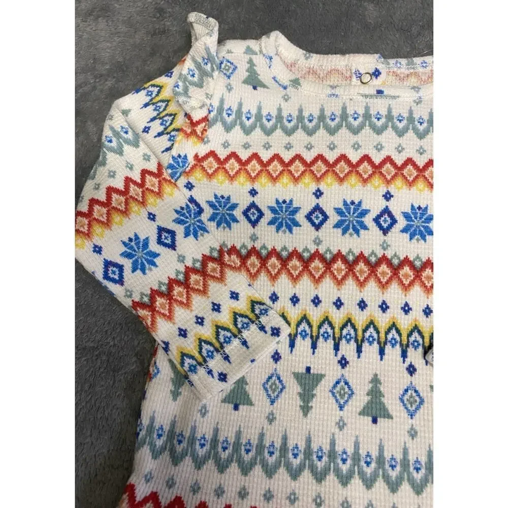 Old Navy Waffle Knit Winter Bodysuit Girls Size 6-12 Months
